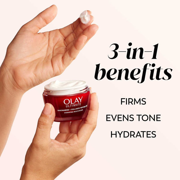Olay Ultimate 3-in-1 Hydrating Moisturizer – 1.7 oz (2 Pack) Daily Facial Moisturizer by Olay